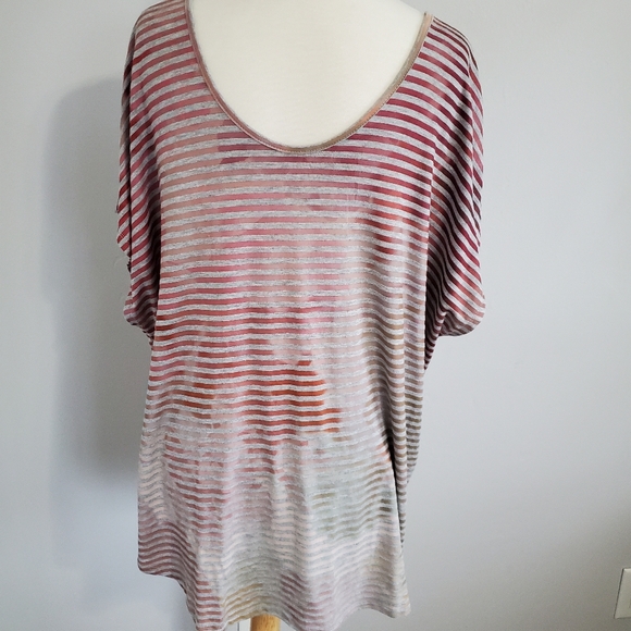 Lane Bryant Striped Dolman Sleeve Criss Cross V-neck Tee 22/24 NWOT - Picture 8 of 8